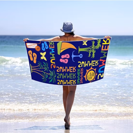 100% Polyester Customized Microfiber Beach Sports Gym Travel Towel Bath Towel