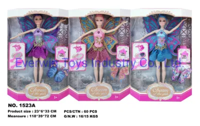 工場供給プラスチックおもちゃの蝶の人形の絵画ドレス